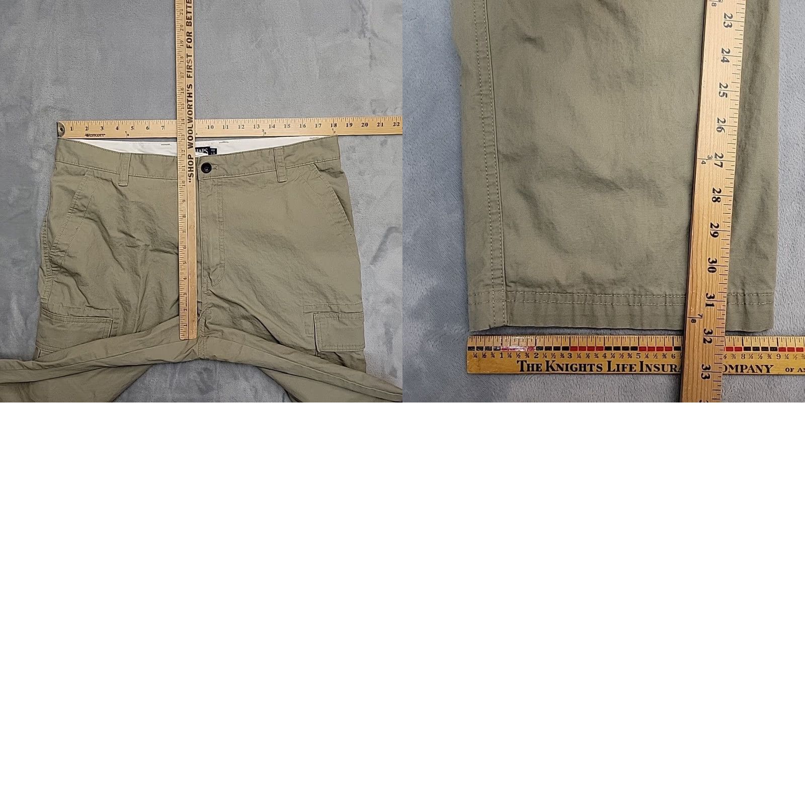 Ralph Lauren VINTAGE Chaps Pants Mens 36x32 Khaki Beige 100% Cotton Cargo Pocket Retro Classic Size US 36 / EU 52 - 8 Thumbnail