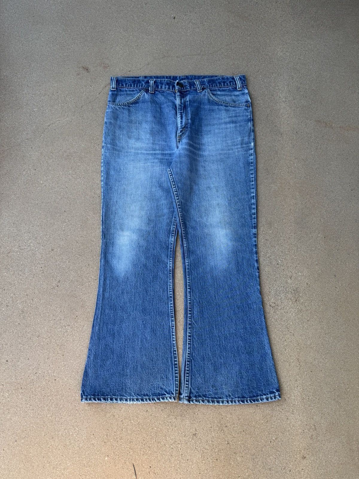 Levi's Vtg 70’s Levi’s 646 Orange Tab Bellbottom Flare Jeans 37x29 Size US 37 - 1 Thumbnail