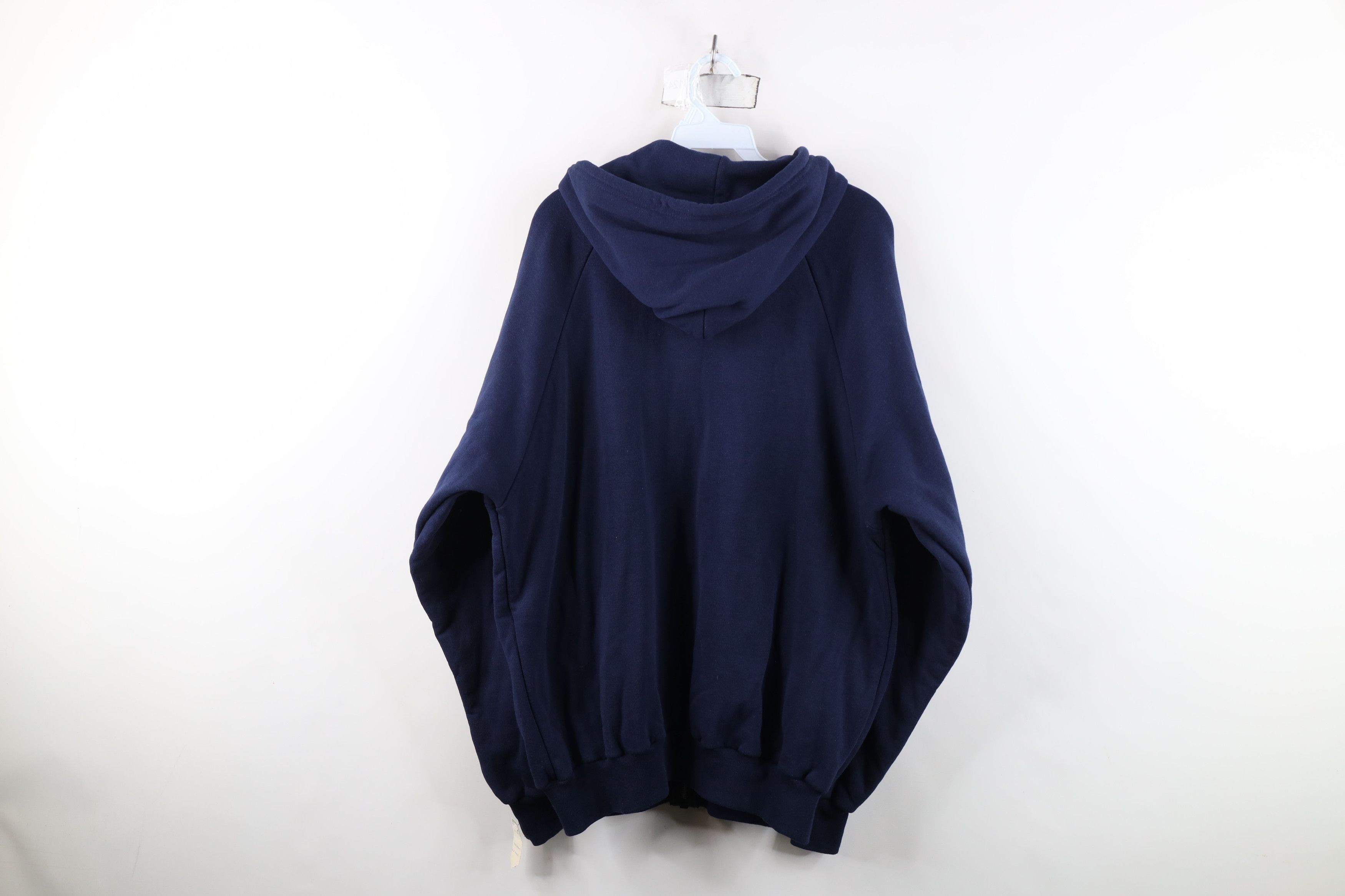 Vintage Deadtock Vintage 80s 90s Thermal Waffle Lined Hoodie Blue Size US XL / EU 56 / 4 - 11 Thumbnail