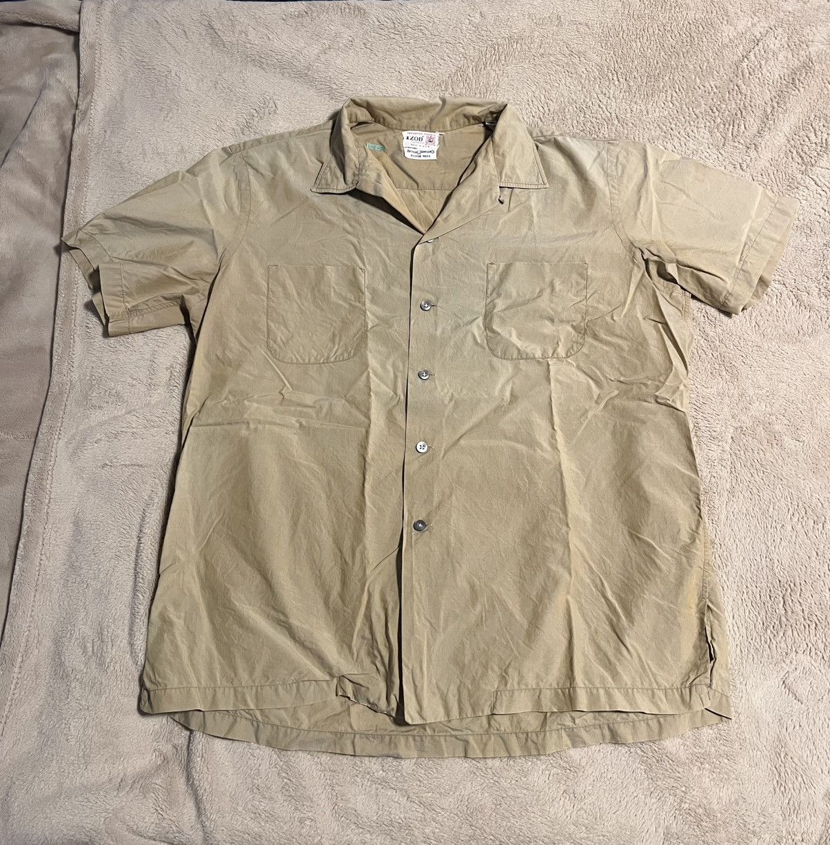 Izod Vintage Izod Tan Button Up Shirt Size US XL / EU 56 / 4 - 1 Thumbnail