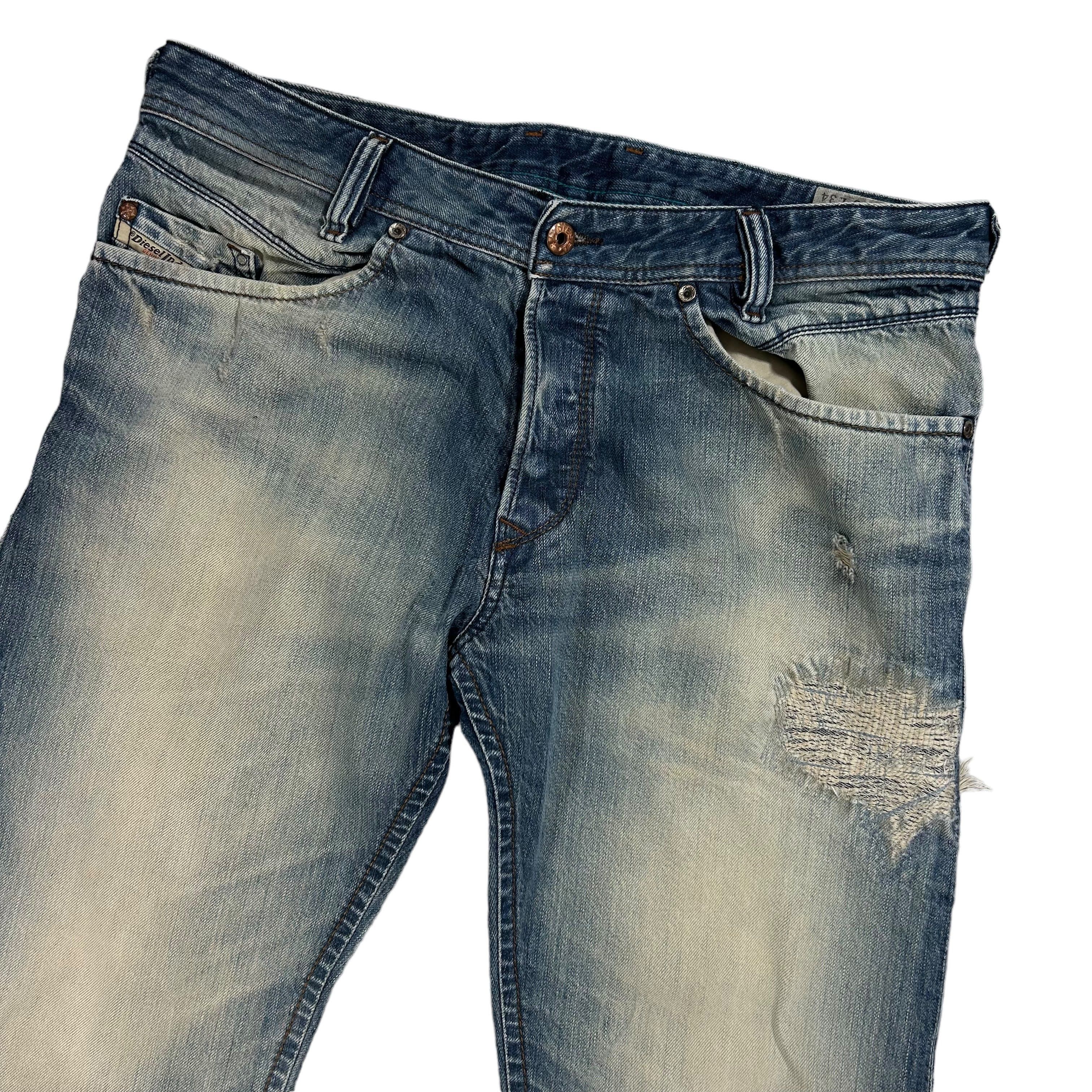 Diesel Diesel Iakop Regular Slim Tapered Blue Denim W33L34 Size US 33 - 3 Thumbnail