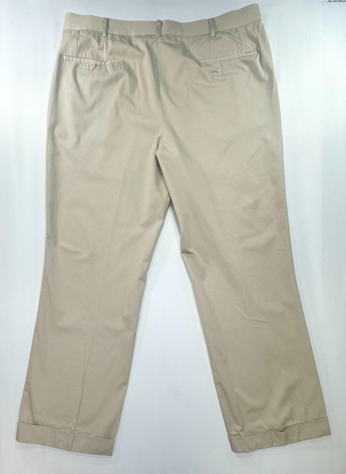 The Unbranded Brand Unbranded Flat Front Straight Leg Chinos Brown Mens 36/30 Size US 36 / EU 52 - 2 Thumbnail