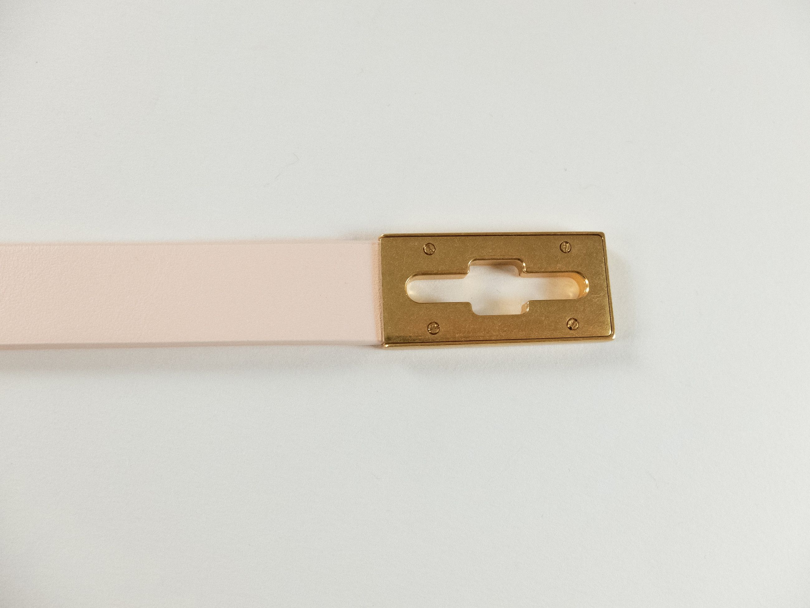Bottega Veneta BOTTEGA VENETA Point Lock melon nude triangle leather belt Size ONE SIZE - 7 Thumbnail