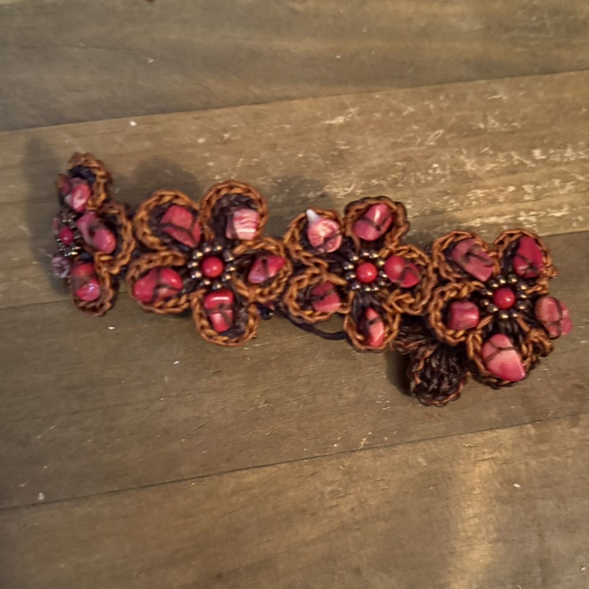 Other Woven waxed cord and coral flower bracelet Size ONE SIZE - 5 Thumbnail