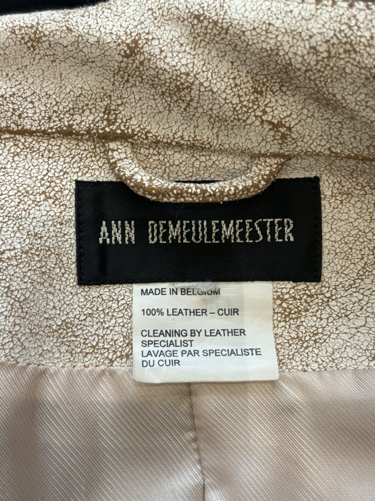 Ann Demeulemeester Ann Demeulemeester | SS2002 Crackled Military Leather Jacket Size US S / EU 44-46 / 1 - 8 Thumbnail