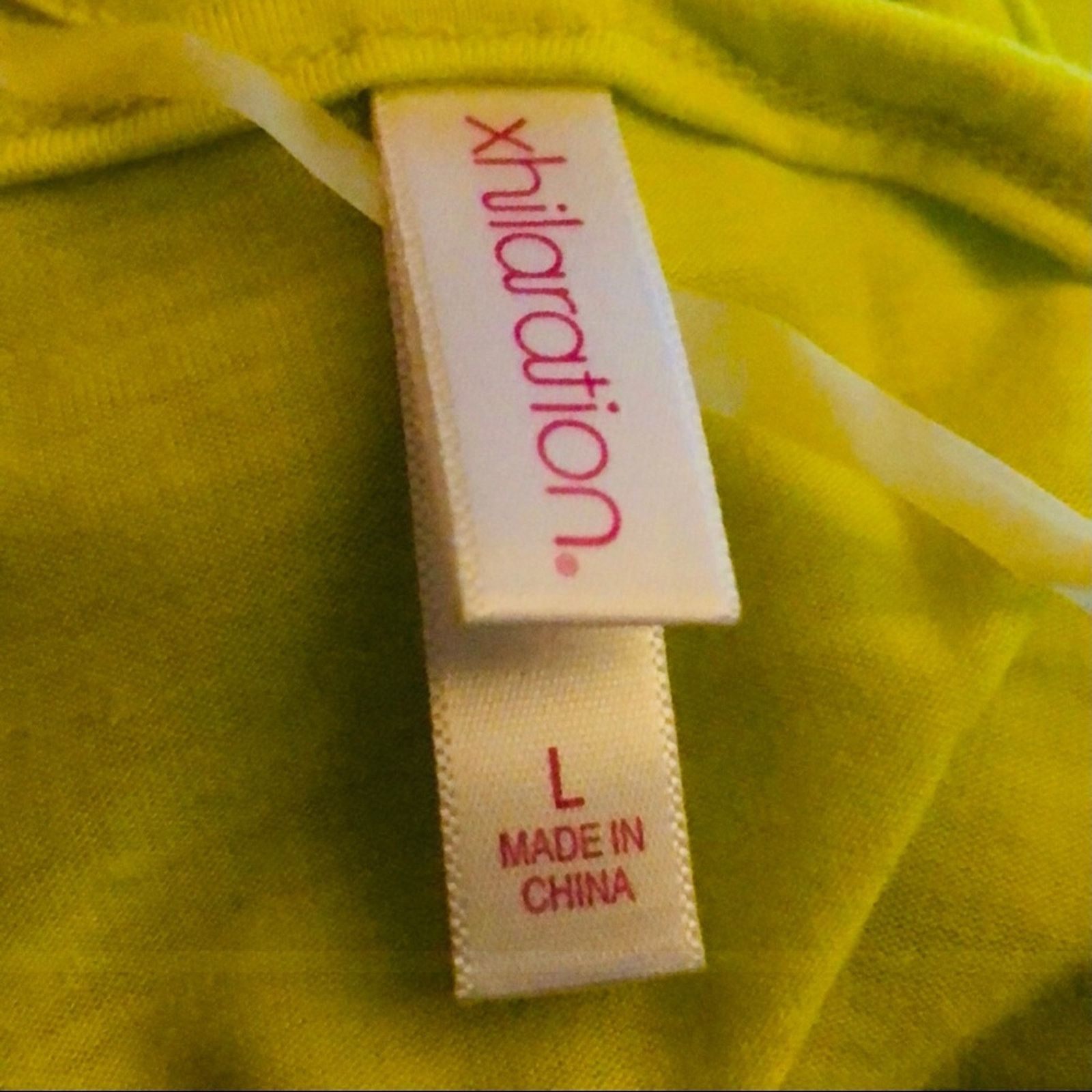 Other Xhilaration chartreuse long tank tunic top Size L / US 10 / IT 46 - 4 Thumbnail