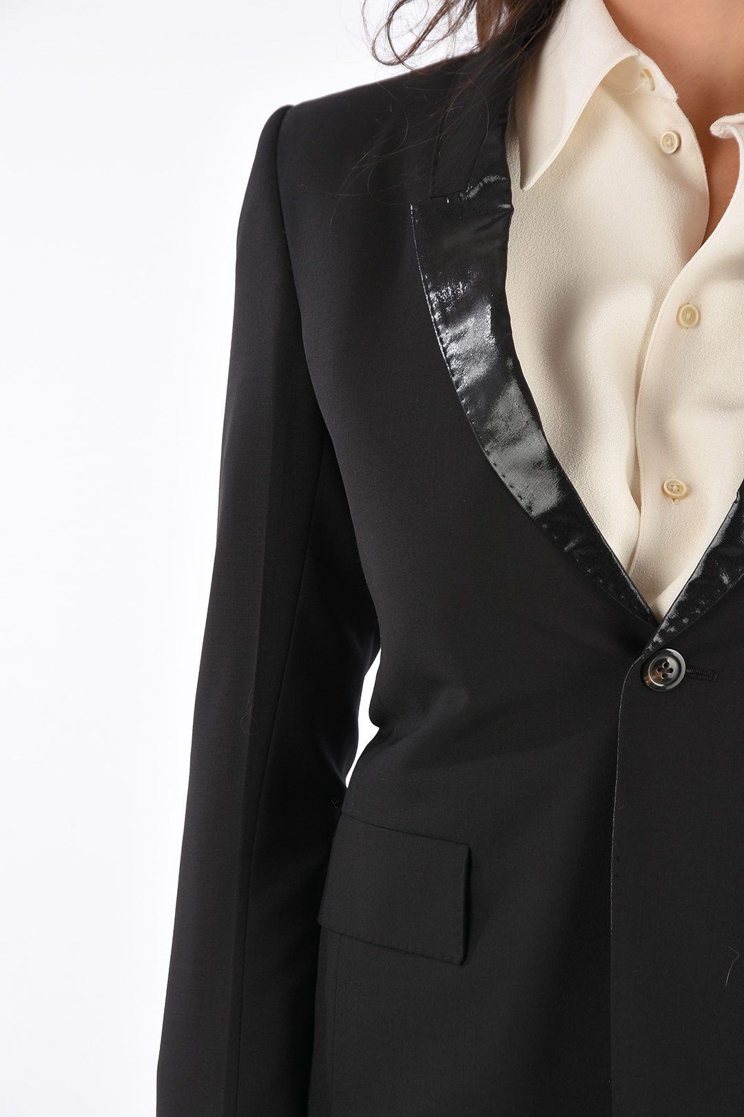 Rick Owens og1mm0724 1 Button Blazer in Black Size S / US 4 / IT 40 - 3 Thumbnail