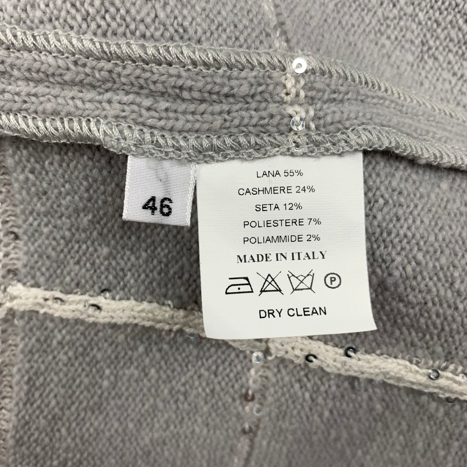 Amina Rubinacci Size 10 Light Gray Wool Blend Knitted Collarless Coat Size L / US 10 / IT 46 - 4 Thumbnail