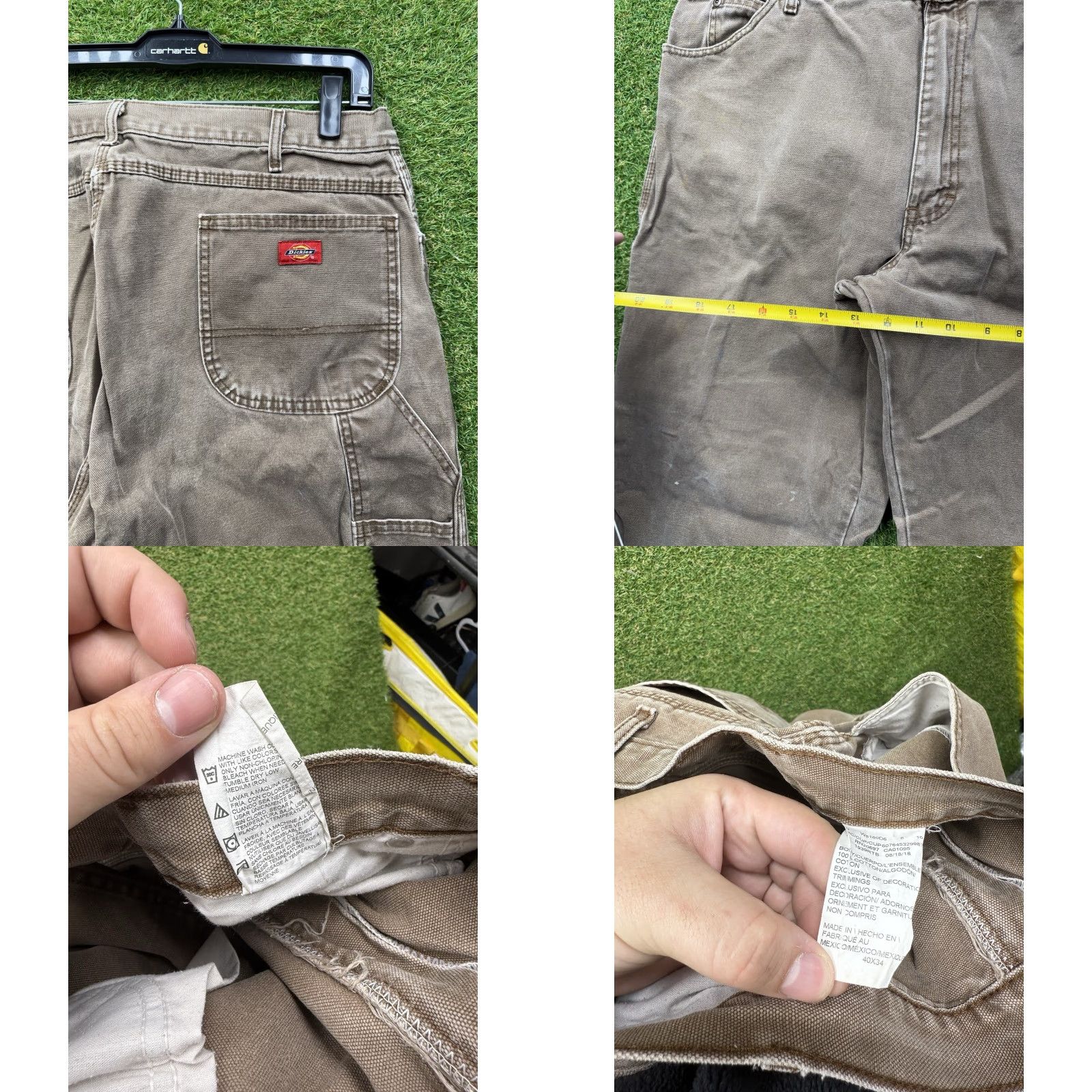 Dickies DICKIES 874 Work Pants Mens 40x34 Original Fit Twill Cotton Polyester Brown 5-Pocket Straight Front Zip Button - Regular Rise Holiday? Size US 40 / EU 56 - 8 Thumbnail