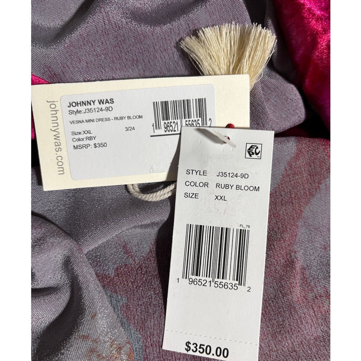 Johnny Was Size XXL | JOHNNY WAS Vesna Velour Silk-Blend Shift Dress Size XXL / US 16-18 / IT 52-54 - 11 Thumbnail