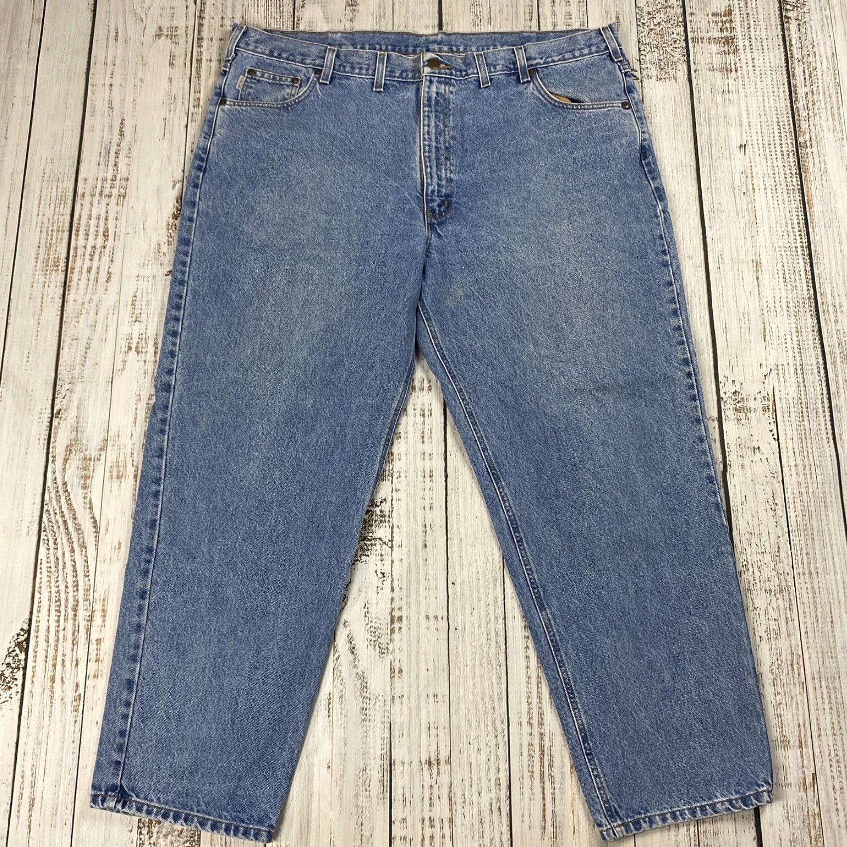 Carhartt VINTAGE Carhartt Jeans Relaxed Fit Denim Blue B17 Size 46x30 Work Light Wash Mens Size US 30 / EU 46 - 5 Thumbnail