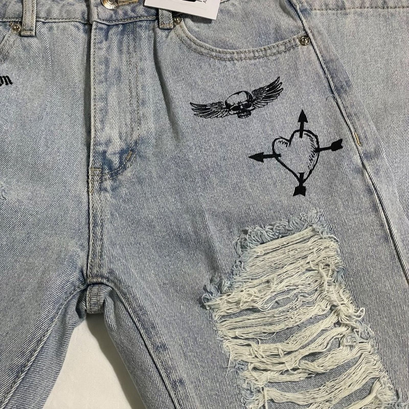 Other Adika Small Toxic High Waist Jeans Distressed Graphic Denim Size 26" / US 2 / IT 38 - 3 Thumbnail