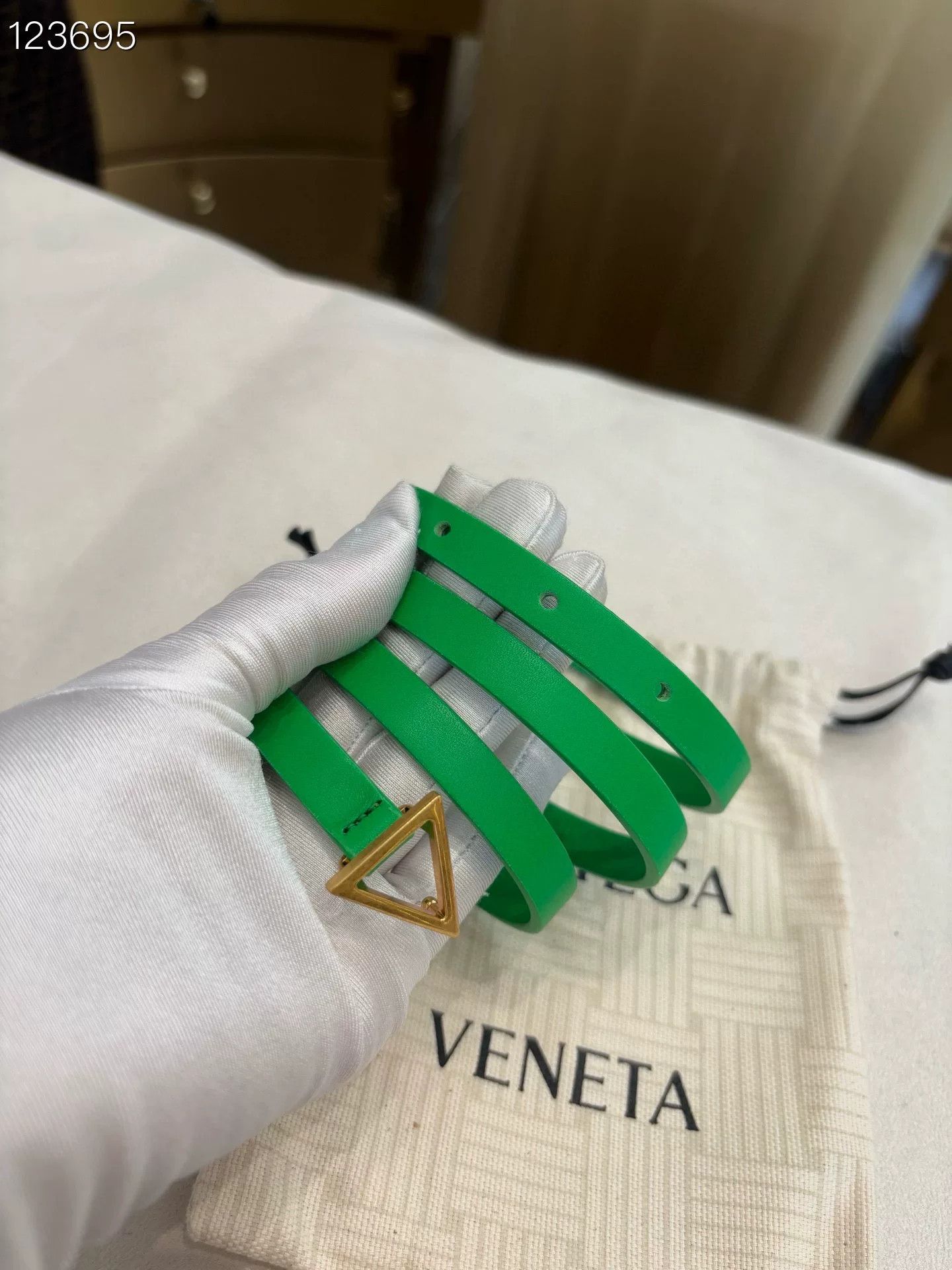 Bottega Veneta Bottega Veneta Green Triangle Buckle Belt Size ONE SIZE - 1 Thumbnail