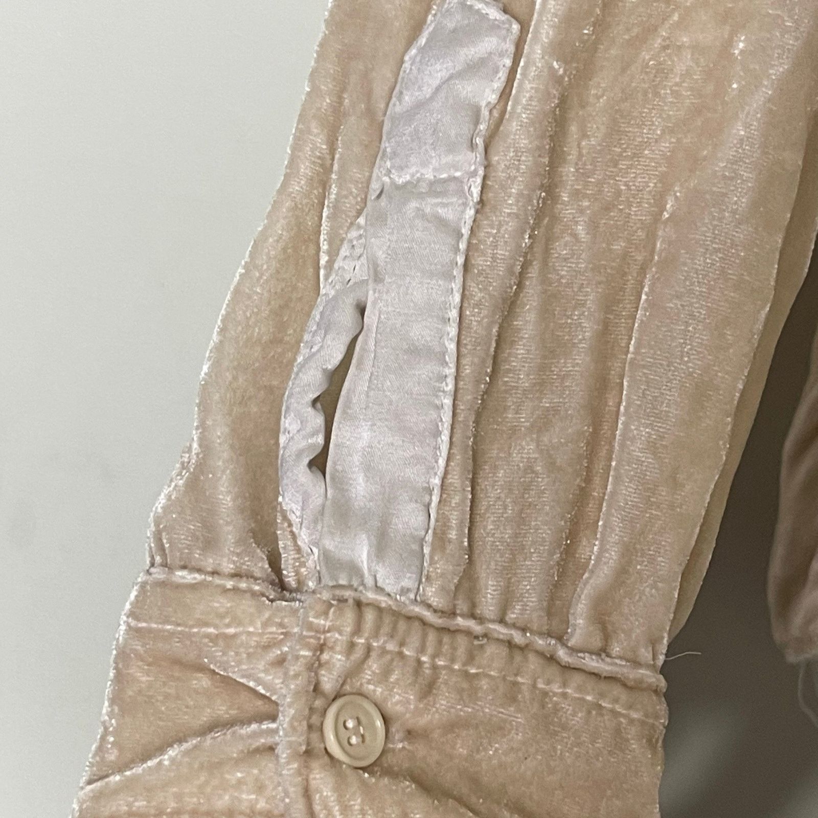 CP Shades CP Shades Gorsuch The Alana Chmpagne Washed Velvet Button Up Size XL / US 12-14 / IT 48-50 - 7 Thumbnail