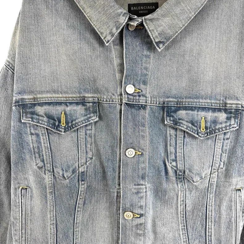 Balenciaga Balenciaga Washed Distressed Raglan Irregular Jacket Denim Size US S / EU 44-46 / 1 - 5 Thumbnail