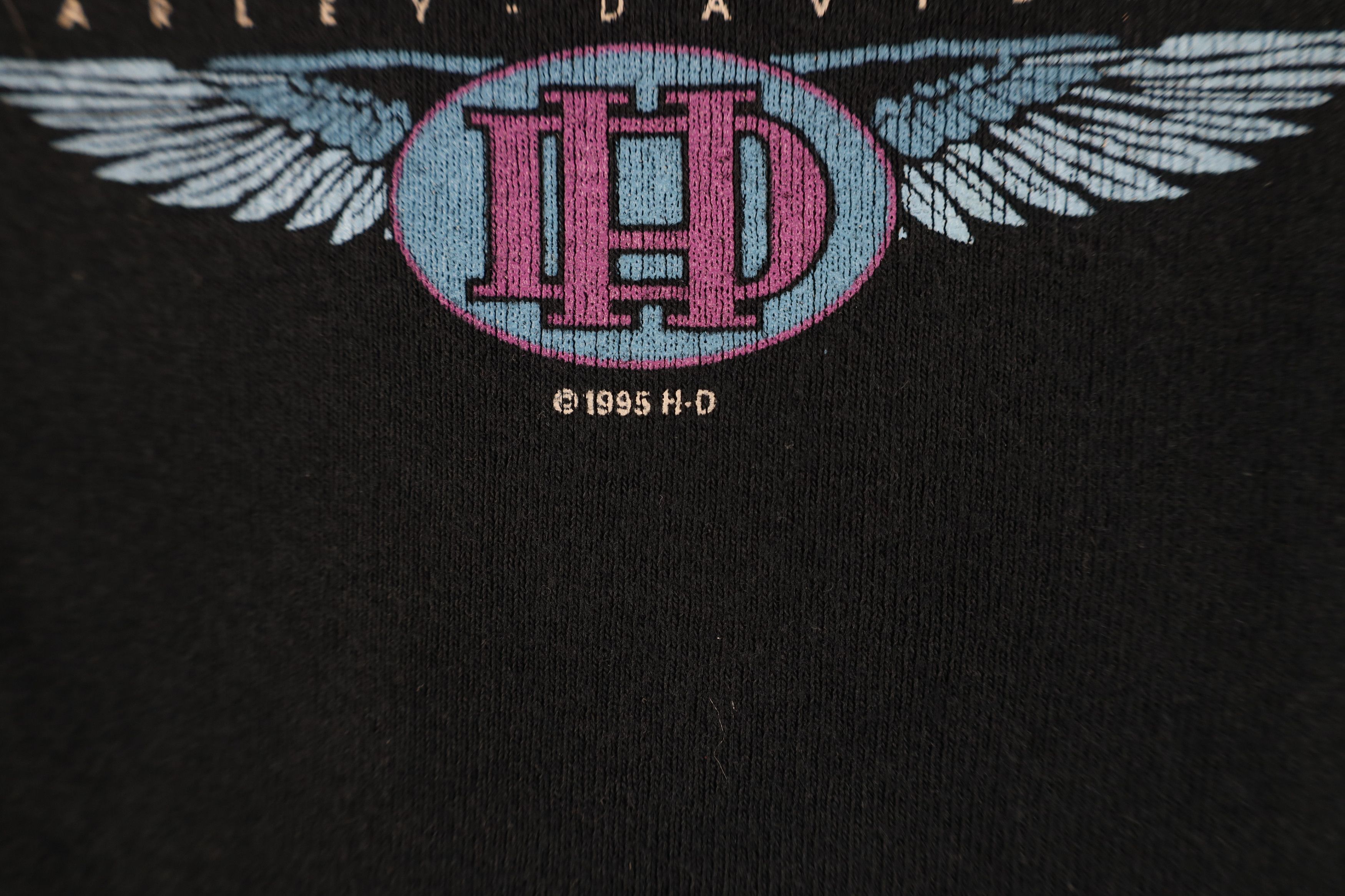 Harley Davidson Vintage 90s Harley Davidson Ribbed Knit T-Shirt Black USA Size L / US 10 / IT 46 - 5 Thumbnail