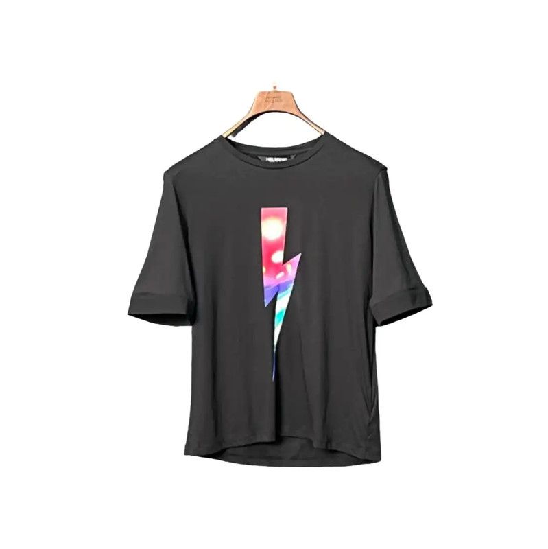 Neil Barrett NeIL Barrett Black Cotton Graphic Short Sleeve T-Shirt 0089 Size US S / EU 44-46 / 1 - 1 Thumbnail