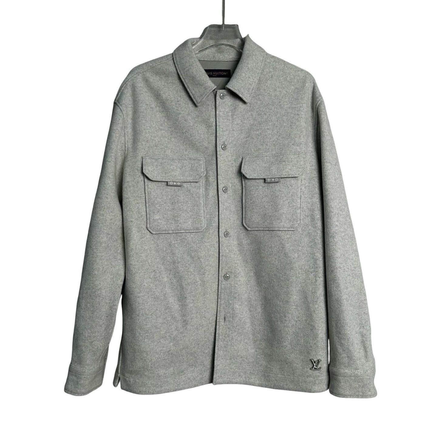 Louis Vuitton Louis Vuitton Grey Wool Overshirt Jacket Size L Size US L / EU 52-54 / 3 - 1 Thumbnail