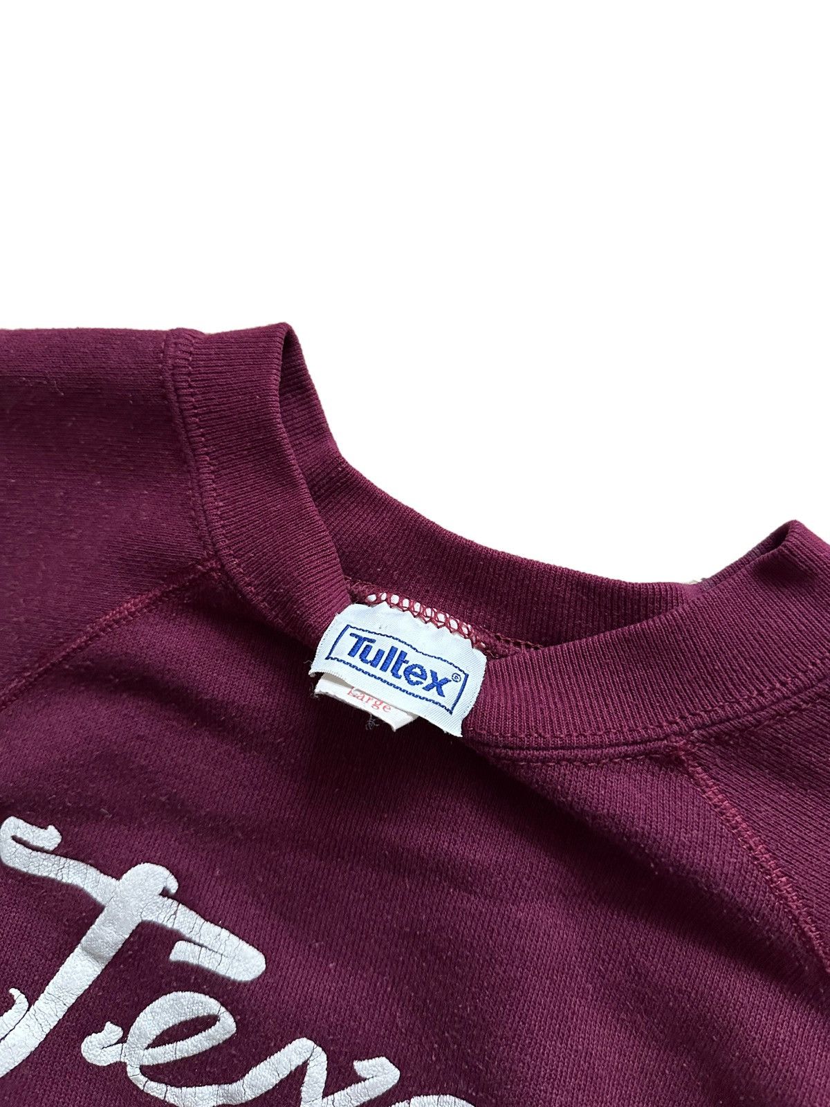 Vintage Vintage 90s Texas Deer Crewneck Sweatshirt Burgundy Tultex Size US L / EU 52-54 / 3 - 3 Thumbnail