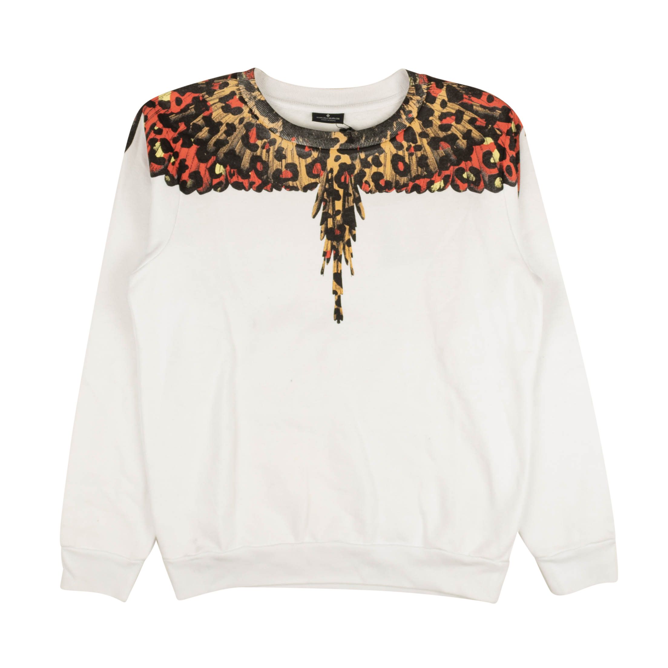 Image of Marcelo Burlon White Leopard Wings Cotton Crewneck Size S, Women's