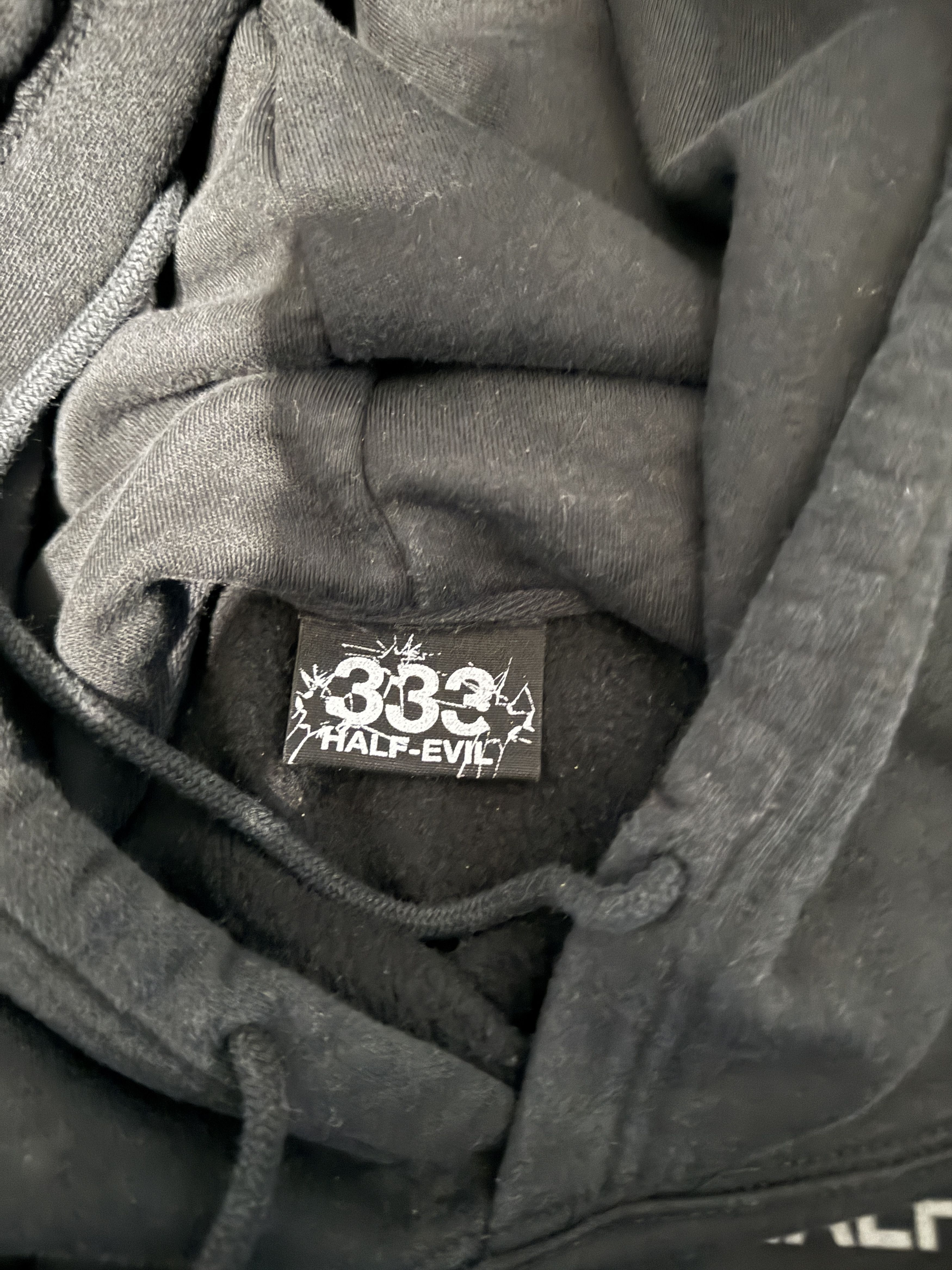 Half Evil HALF EVIL 333 HOODIE BLACK ON BLACK XXL Size US XXL / EU 58 / 5 - 3 Thumbnail