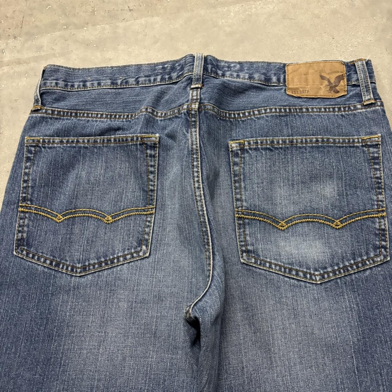 Japanese Brand × Vintage Crazy Vintage Y2K/2000s Grunge Faded Dark Wash Denim Jeans! Size US 34 / EU 50 - 7 Thumbnail