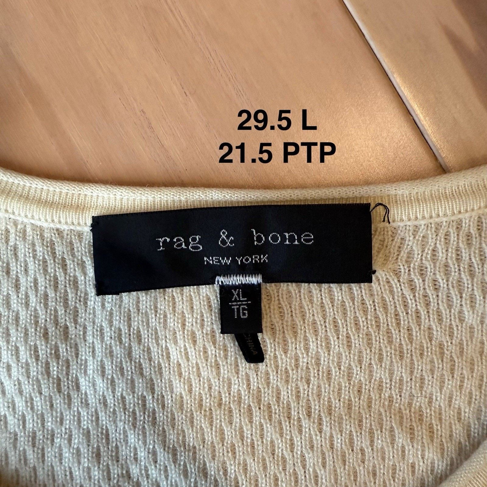 Rag & Bone Rag & Bone Thermal Shirt XL Cream Wool Base Layer Size US XL / EU 56 / 4 - 8 Thumbnail
