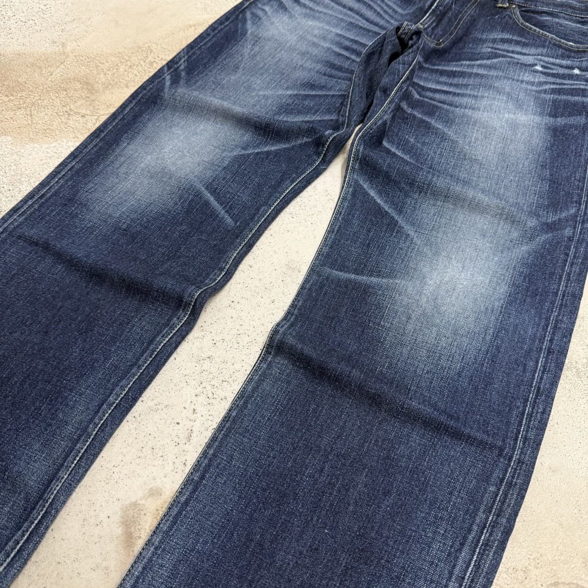Japanese Brand Y2K Back Number No2 Whisker Relaxed Straight Denim Pants Size US 33 - 6 Thumbnail