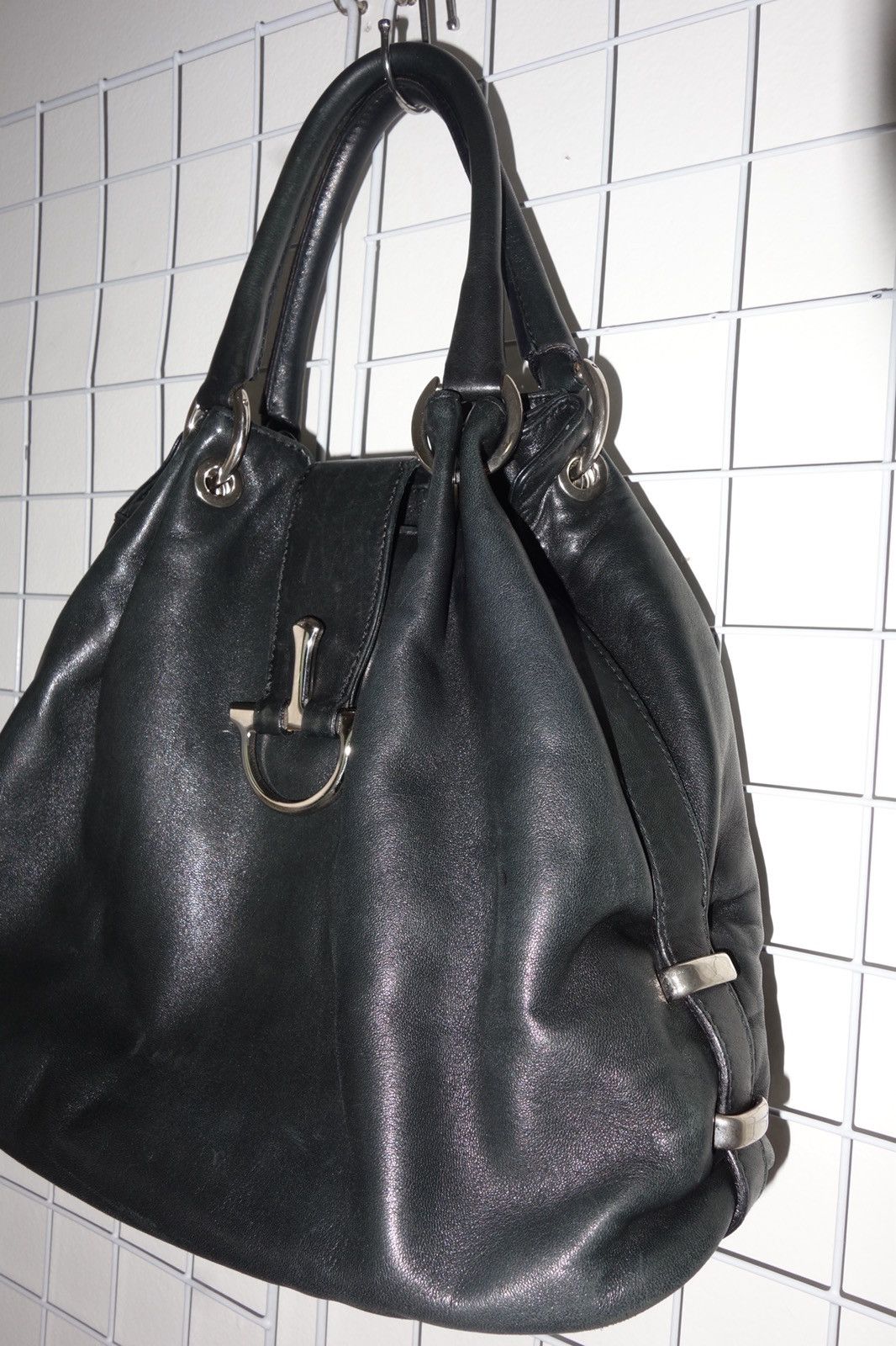 Other Vintage Dark Charcoal/Black Scuola del Cuoio Handbag Size ONE SIZE - 7 Thumbnail