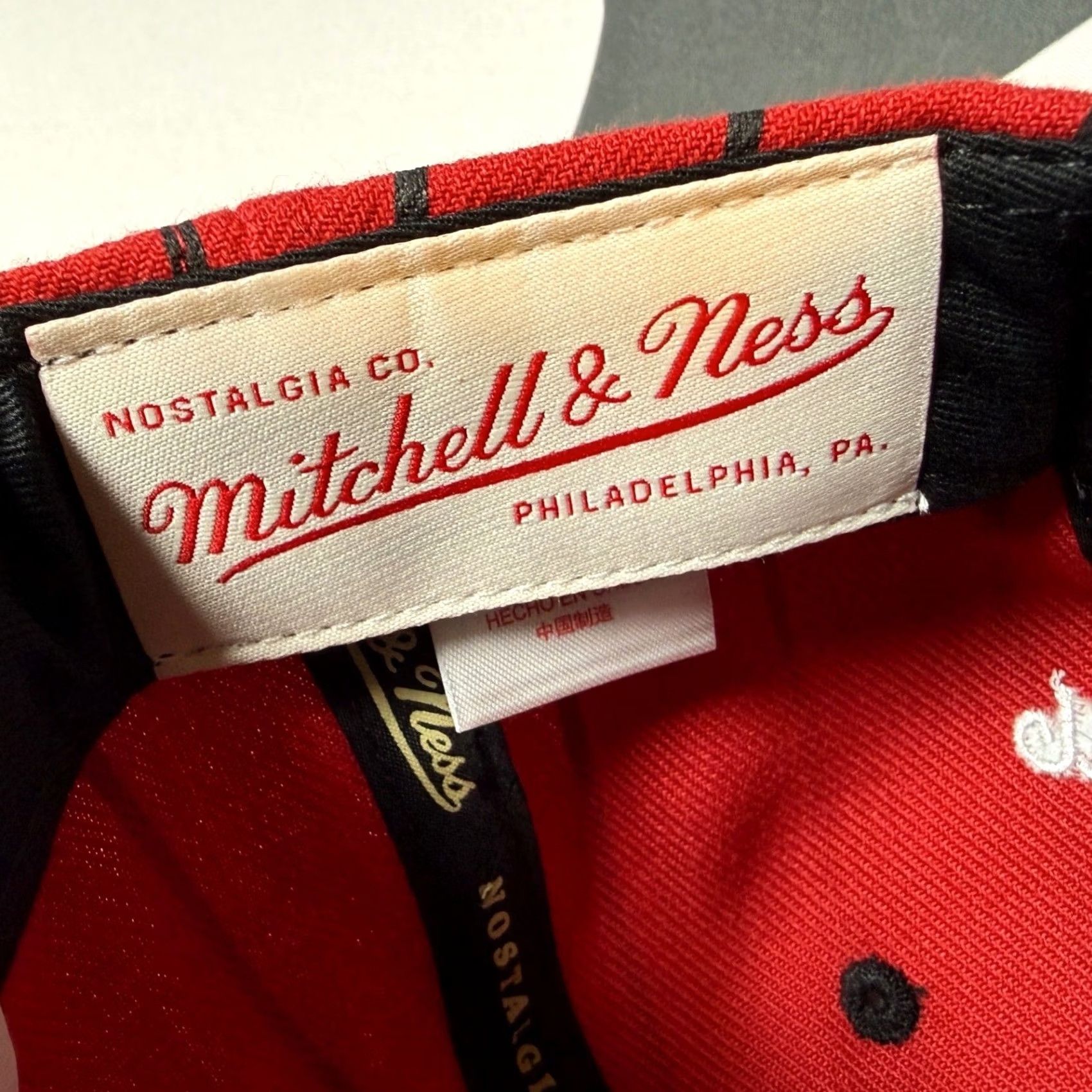 Mitchell & Ness Mitchell & Ness Miami Heat Snapback Mens OSFM Red Black Pinstripe NBA Hat Cap Size ONE SIZE - 6 Thumbnail
