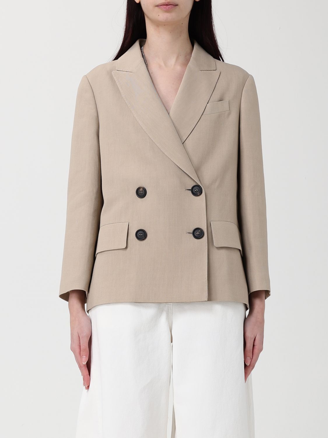 Brunello Cucinelli Brunello Cucinelli Jacket Woman Beige Size XS / US 0-2 / IT 36-38 - 1 Thumbnail