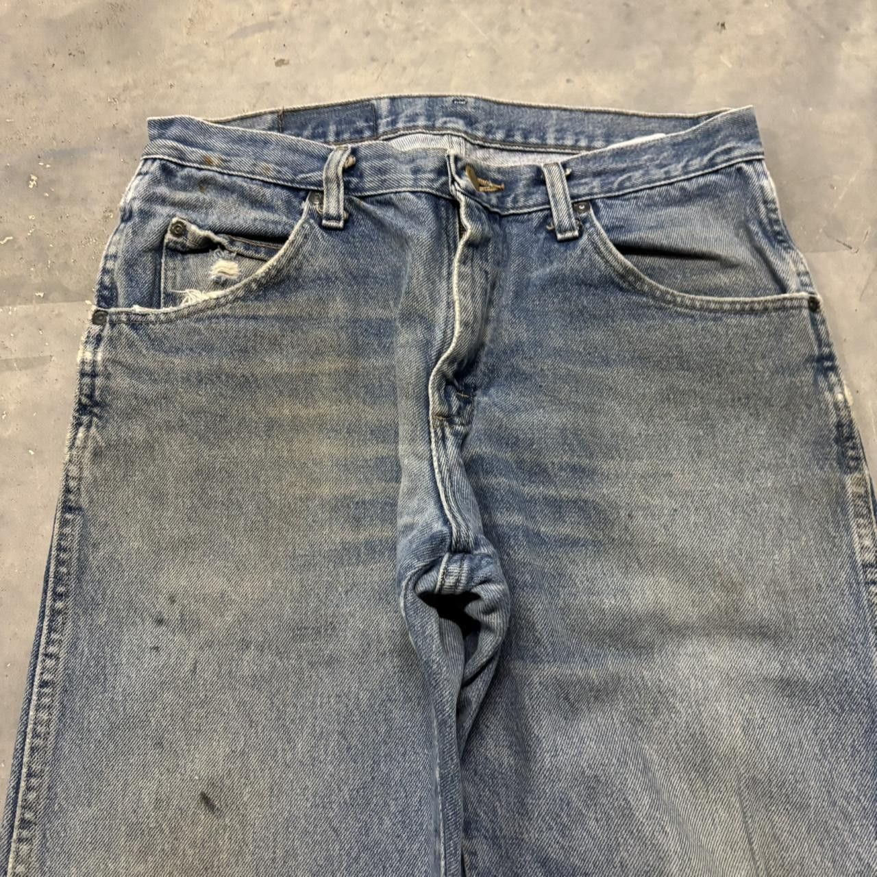 Japanese Brand × Vintage Crazy Vintage Y2K/2000s Grunge Medium Wash Workwear Denim Jeans! Size US 31 - 5 Thumbnail