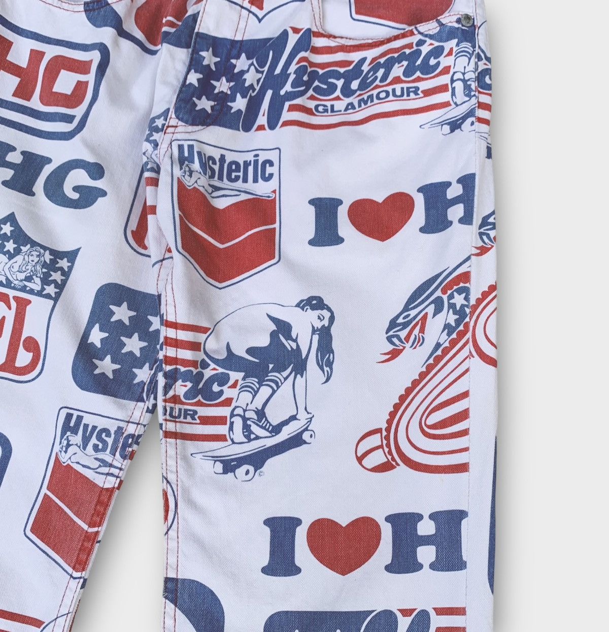 Hysteric Glamour × If Six Was Nine × Seditionaries Skateboard Hysteric glamour Denim Flared Jeans Size 27" / US 4 / IT 40 - 8 Thumbnail