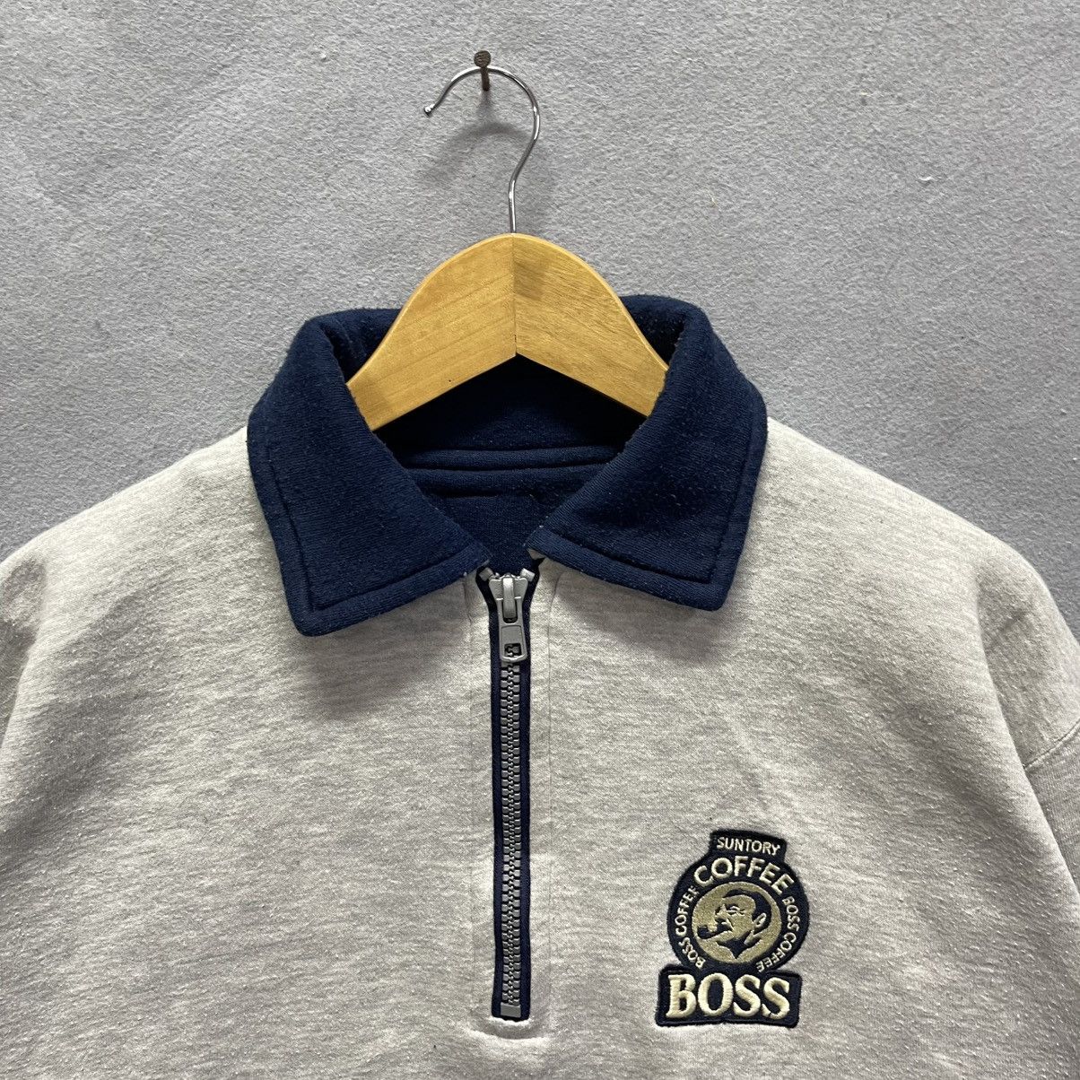 Japanese Brand 2000s Suntory BOSS Half Zip Sweatshirt Japan Size US M / EU 48-50 / 2 - 2 Thumbnail
