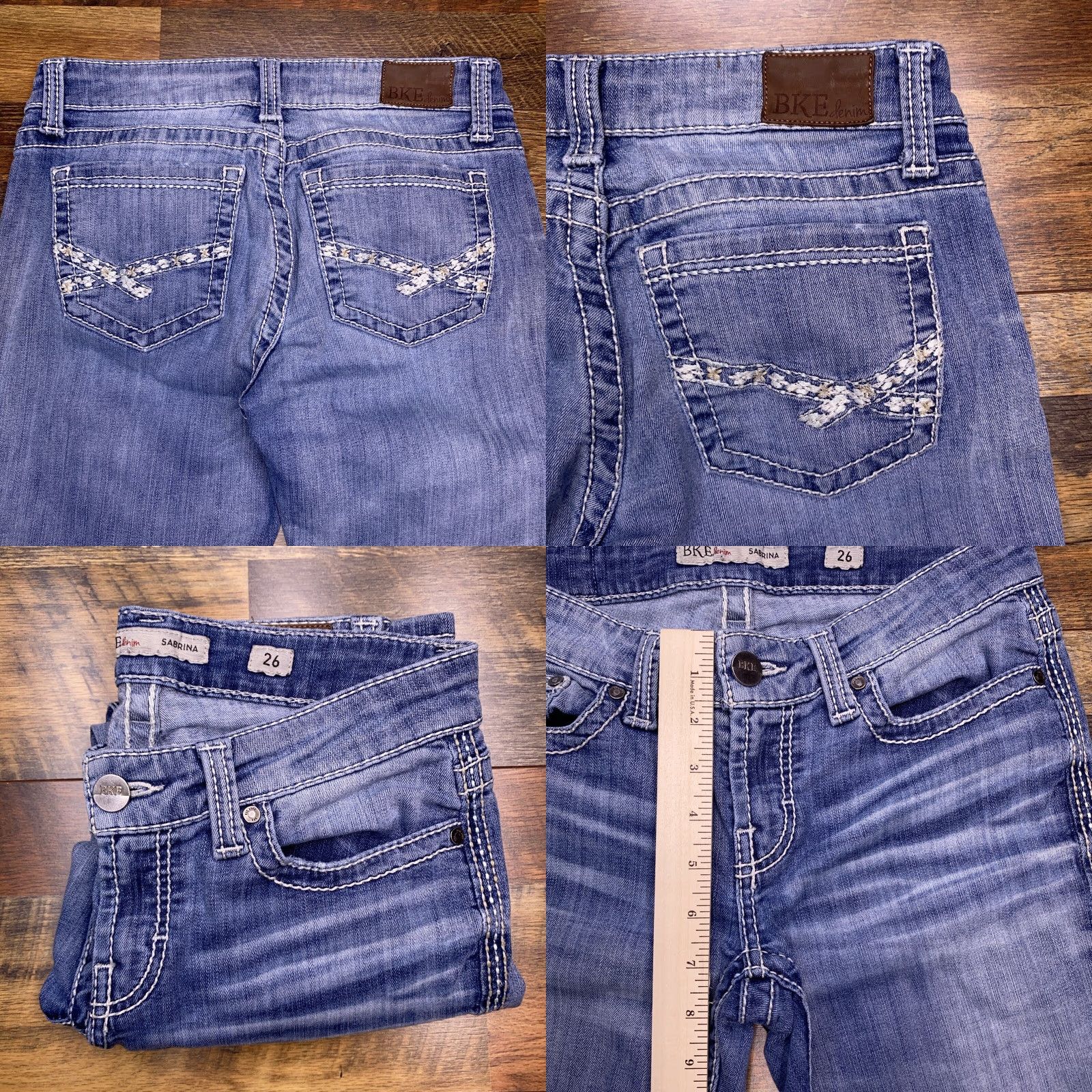BKE BKE Sabrina Jeans Womens 26 Regular Low Rise Denim Blue 5-Pocket Stretch Modern Comfort Vintage No N/A Size 26" / US 2 / IT 38 - 8 Thumbnail