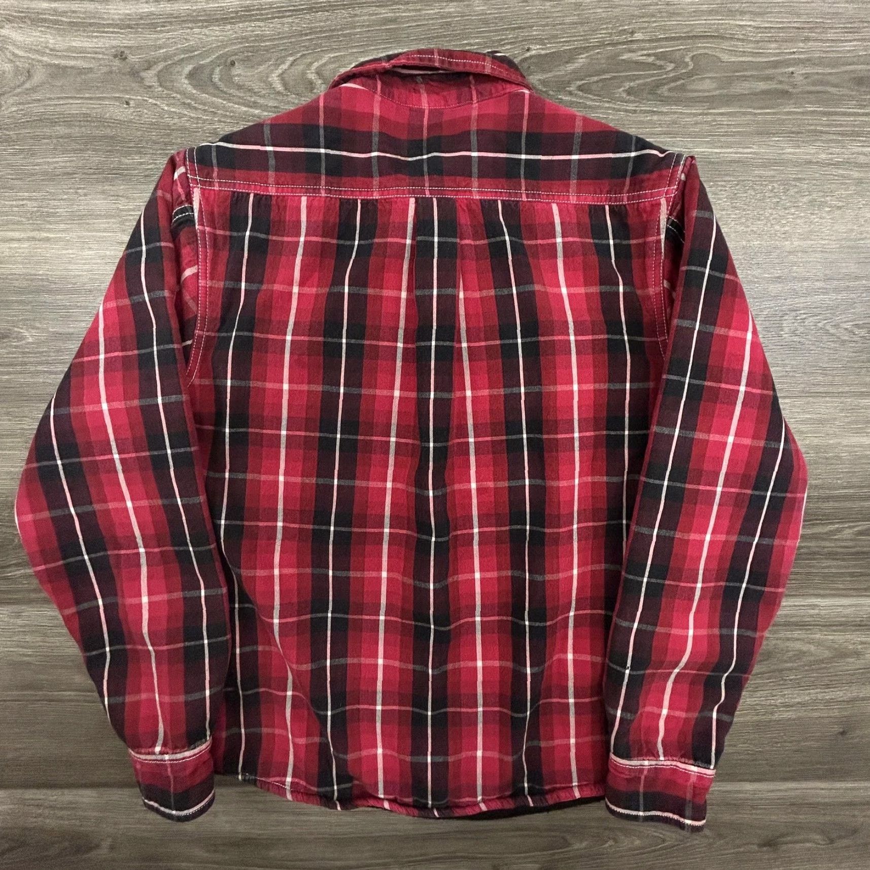 Vintage VINTAGE Stussy Shirt Jacket Mens Small Plaid Fleece Lined Button Up Flannel Shacket 90s Red Womens? Mens Size US S / EU 44-46 / 1 - 2 Thumbnail
