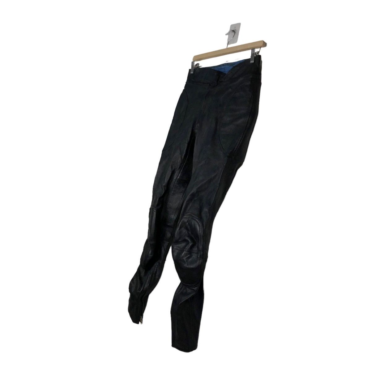 Genuine Leather 🔥Vintage Iconic Black Leather Pants Racing Issey Miyake Size US 29 - 2 Thumbnail