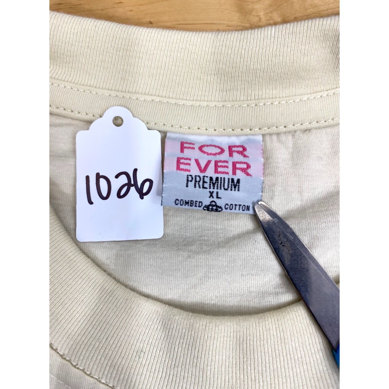 Forever 21 For Ever Premium T-Shirt Beige XL Men Crew Neck 1026 Racing Dad American Short Sleeve Premium Brand Shirt Mens Size US XL / EU 56 / 4 - 4 Thumbnail