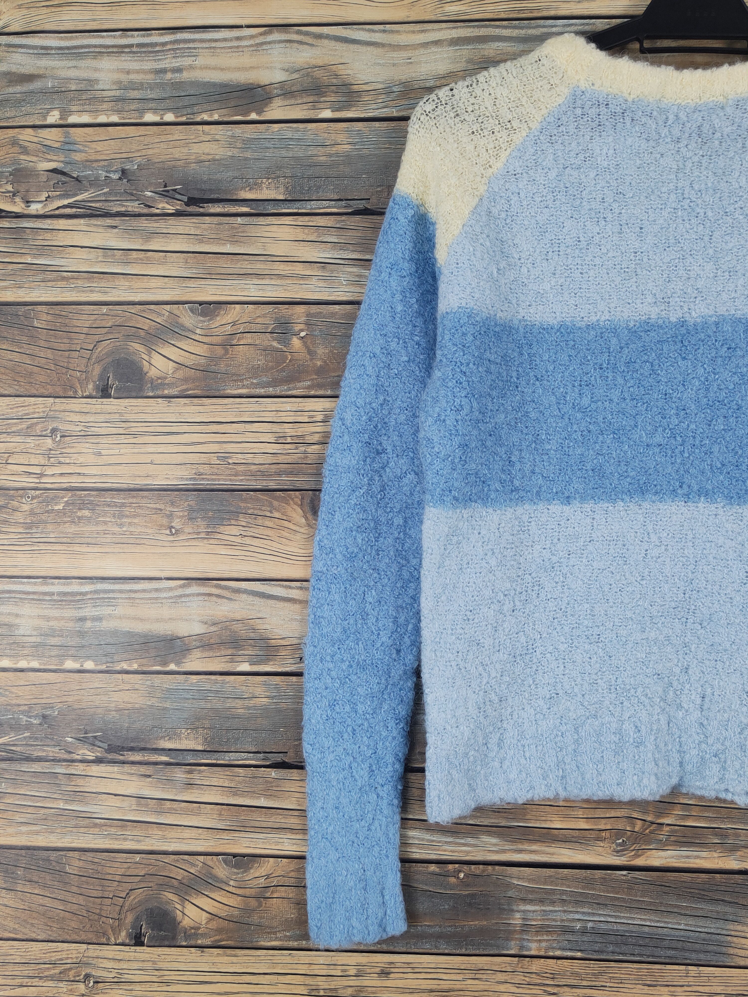 Homespun Knitwear Beams Heart Blue Knitwear Sweatshirts #W1272 Size S / US 4 / IT 40 - 8 Thumbnail
