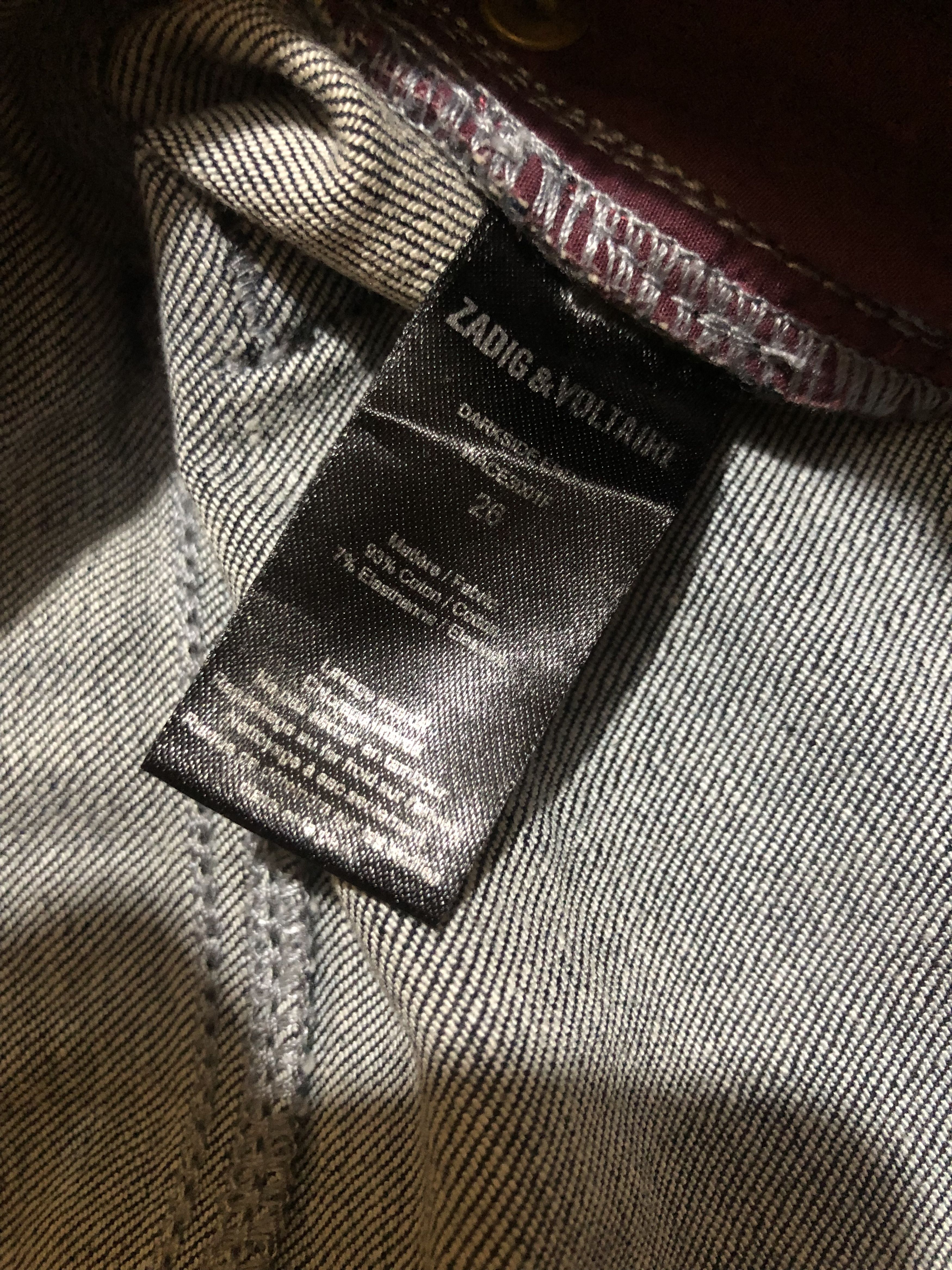 Zadig & Voltaire Zadig & Voltaire "Darkside" Stretch Denim Size 29" - 13 Thumbnail