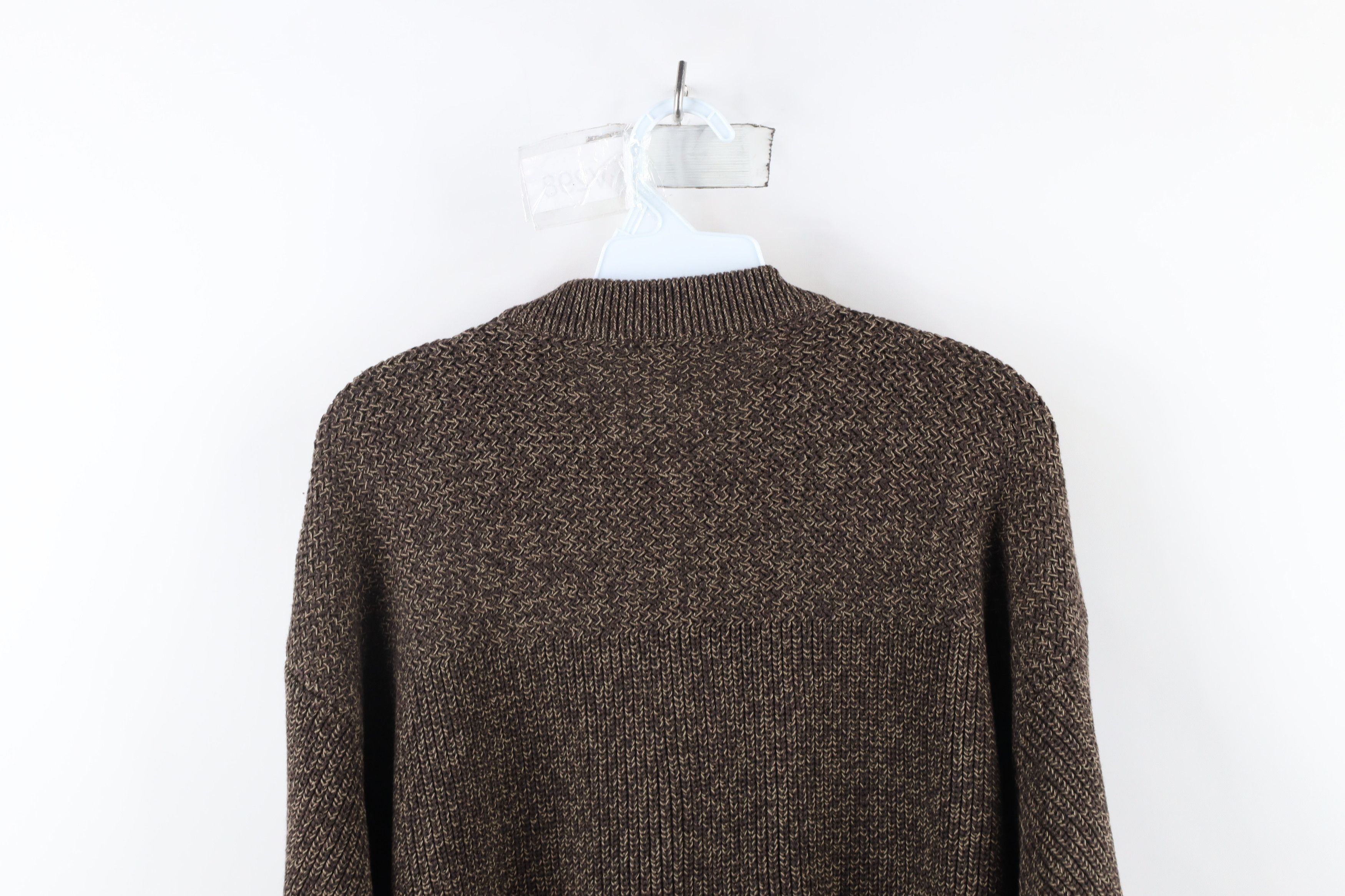Vintage Vintage 90s Streetwear Ribbed Knit Henley Sweater Brown Size US L / EU 52-54 / 3 - 9 Thumbnail