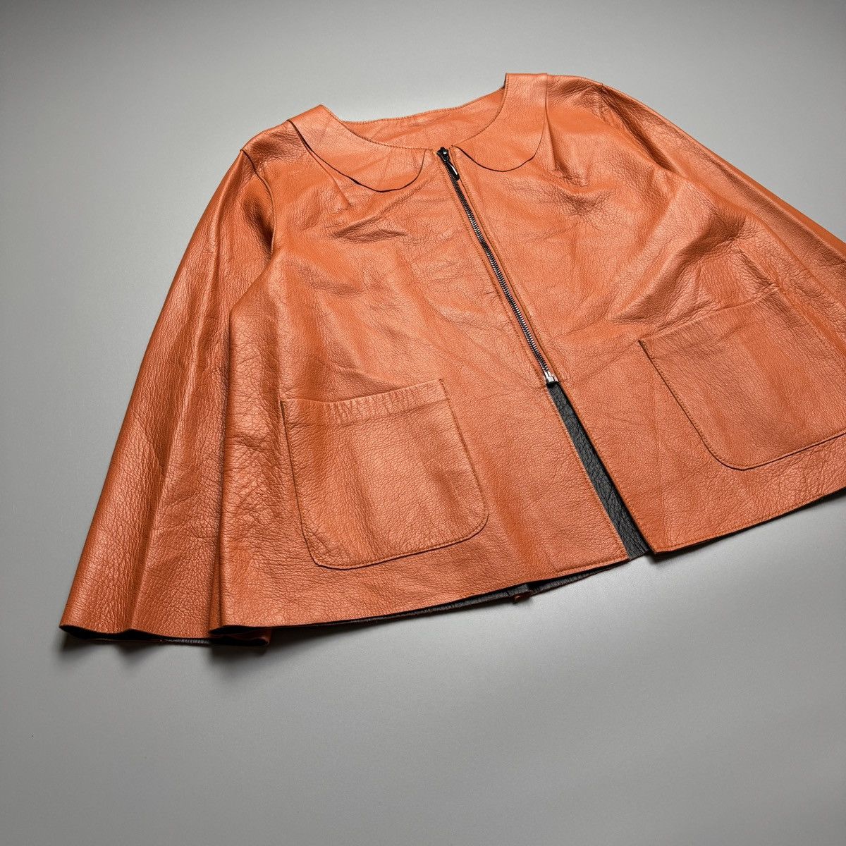Marni Marni - Light weight orange leather zip up - Jacket Size M / US 6-8 / IT 42-44 - 5 Thumbnail