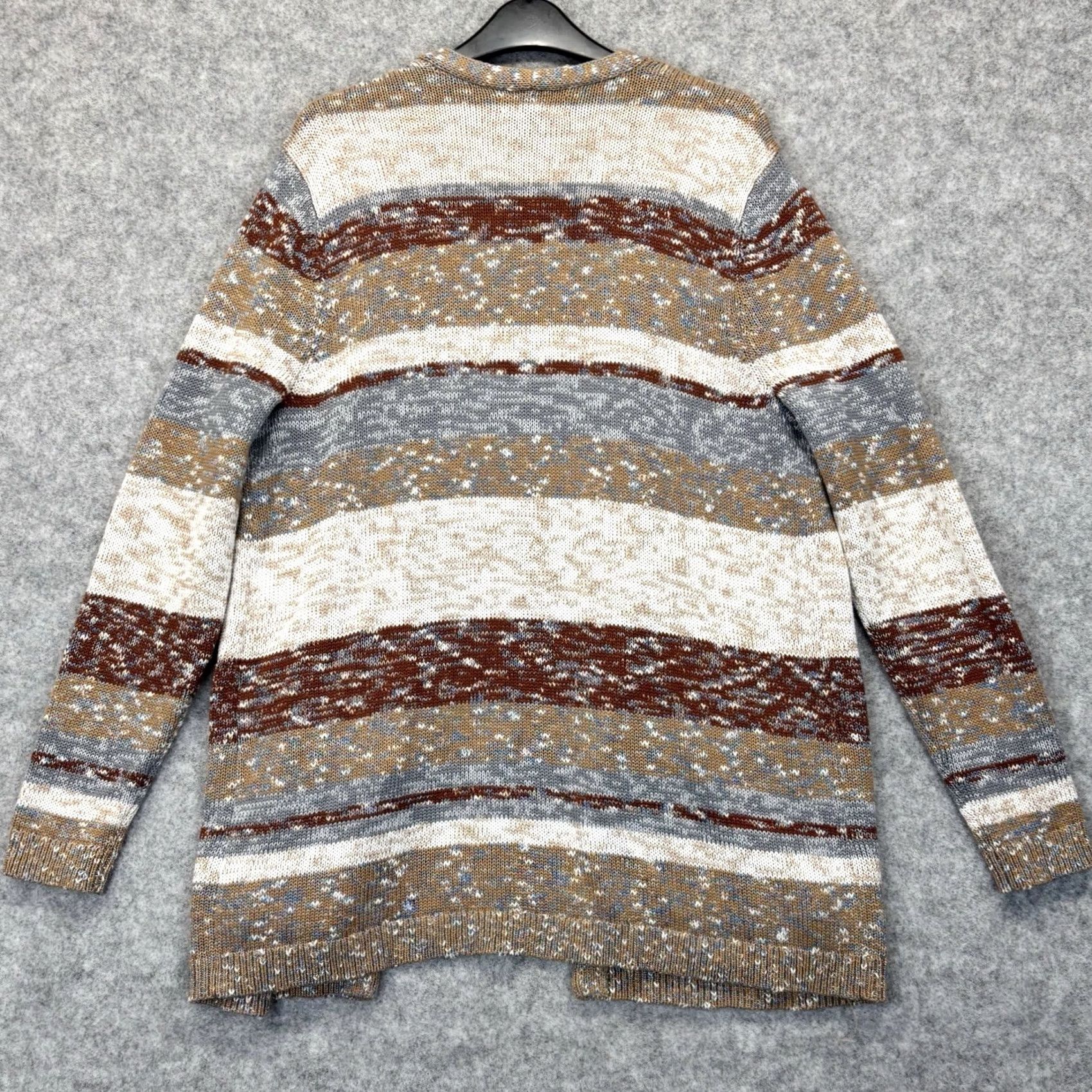 Lands' End Lands’ End Cardigan Womens Open Front Long Sleeve Knit Patterned Mulitcoloured M Size M / US 6-8 / IT 42-44 - 2 Thumbnail