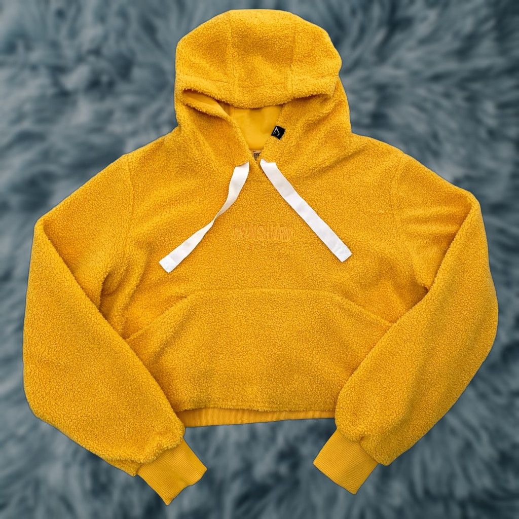 Gymshark GYMSHARK Hoodie Sweatshirt Womens Medium Yellow Pullover Crop Top Logo M Activewear Casual Fitness Ladies M Size M / US 6-8 / IT 42-44 - 1 Thumbnail