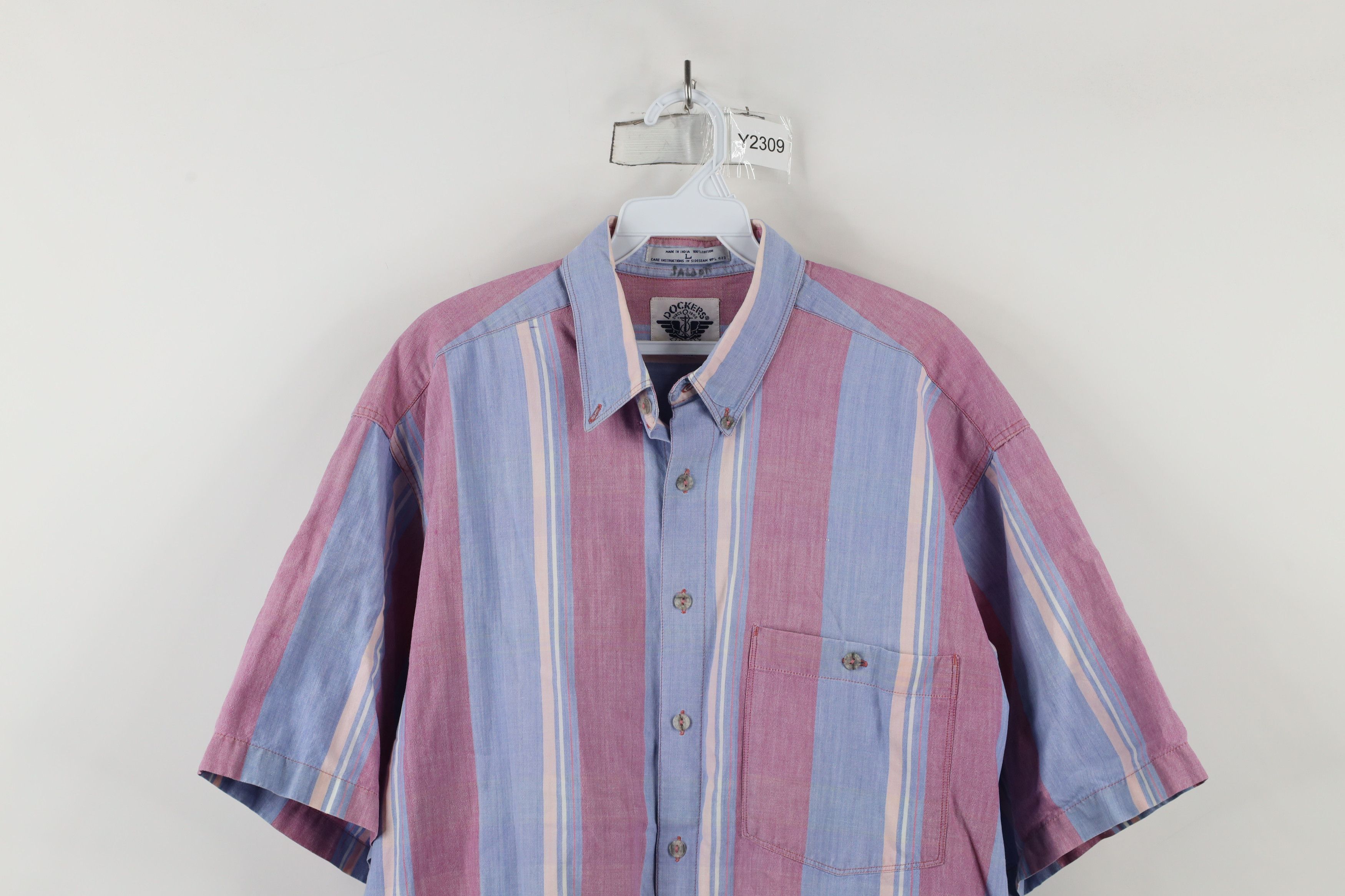 Vintage Vintage 90s Streetwear Pastel Striped Button Down Shirt Size US L / EU 52-54 / 3 - 2 Thumbnail
