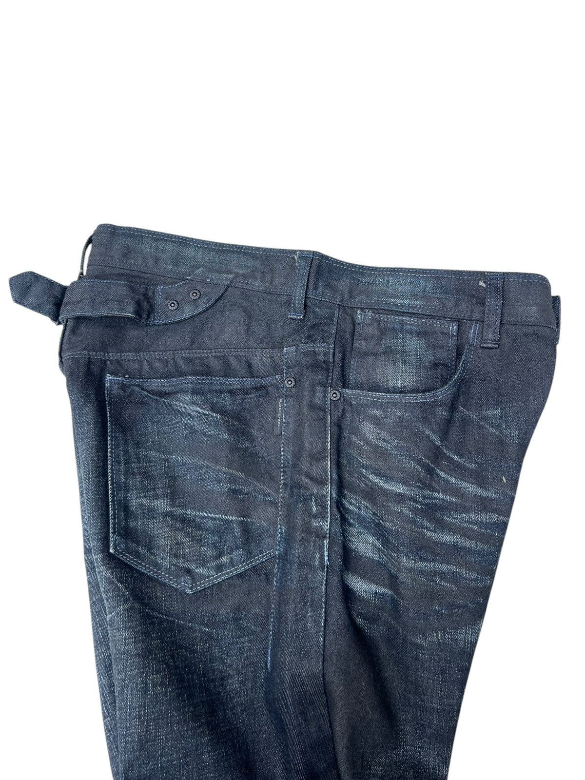 Black Barrett Vintage Neil Barret Black Barret Coated Waxed Slim Jeans Size US 31 - 22 Thumbnail