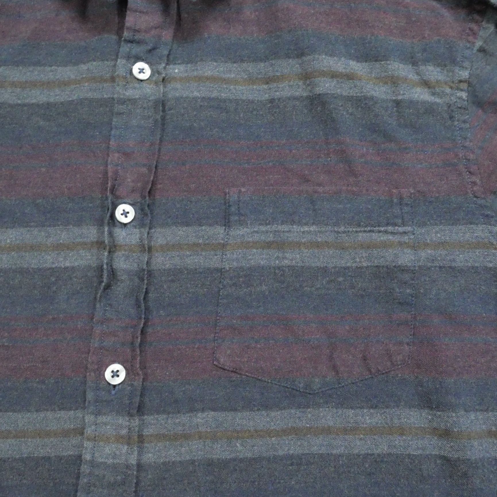 Vintage Rowm Shirt Button-Up Mens Large Grey Purple Striped Cotton Size US L / EU 52-54 / 3 - 4 Thumbnail