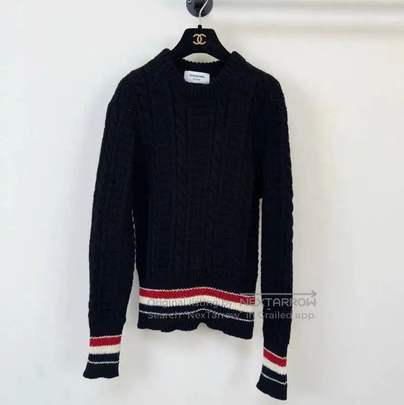 Thom Browne Thom Browne Black Cable Knit Sweater for Women . Size S / US 4 / IT 40 - 1 Thumbnail