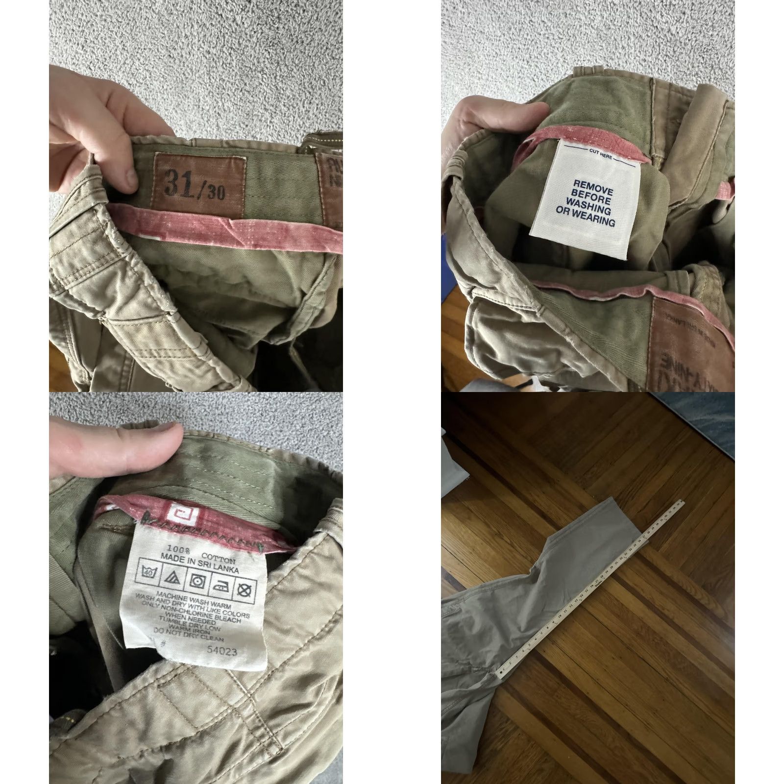 Gap VINTAGE Gap 1969 Pocket Khaki Chino Pants Mens 31x30 Straight Front Cotton Beige 1969 Utility Workwear Size US 31 - 10 Thumbnail