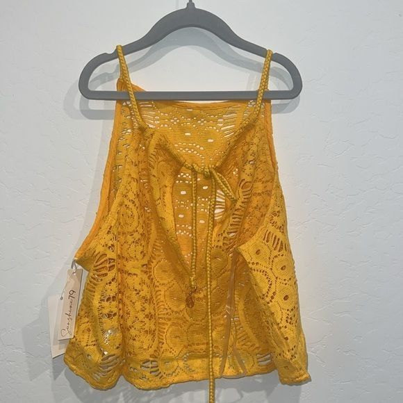 Designer Sunshine 79 crochet swim coverup top Size L / US 10 / IT 46 - 6 Thumbnail
